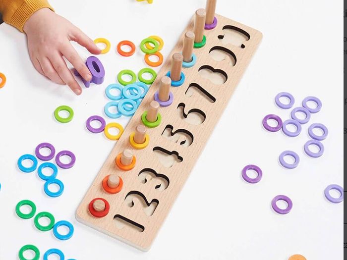 Jaques of London Wooden "Count & Stack" Montessori Educational Toy