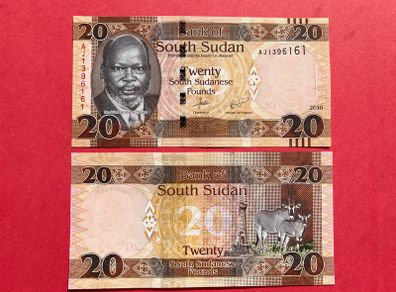 South Sudan  20 Pounds  2016 ( Uncirculated ) Pick 13b.