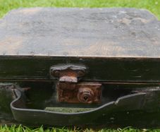 Vintage Suitcase from the 1940s, Wooden Travel Case