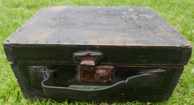 Vintage Suitcase from the 1940s, Wooden Travel Case