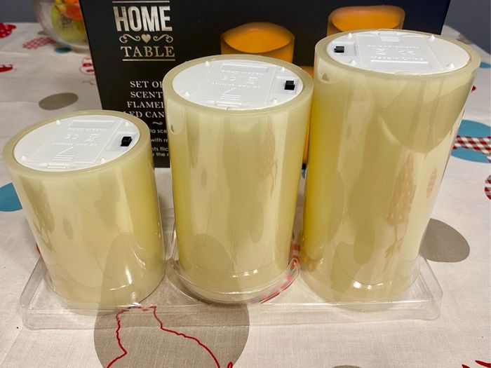 Set Of 3 Vanilla Scented Flameless Led Candles