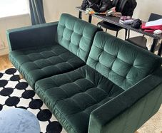 green sofa 2 seater