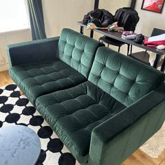 green sofa 2 seater