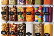 Food Storage Container Set - 24 Piece, Kitchen &amp; Pantry Organization, BPA-Free, Plastic Canisters with Durable Lids Ideal for Cereal, Flour &amp; Sugar - Labels, Marker &amp; Spoon Set (FREE POSTAGE)