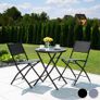 Bistro Set, Table with Glass Top and 2 Chairs, Robust Steel Frame, Easy to Assemble and Dismantle, Various Colours Image 2