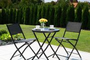 _Bistro Set, Table with Glass Top and 2 Chairs, Robust Steel Frame, Easy to Assemble and Dismantle, Various Colours