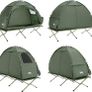 3in1 Tent Camping Tent Single Tent Outdoor Camp Bed Green 193x160x86cm Image 4