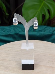 Sterling Silver Thick Chunky Half Hoop Earrings