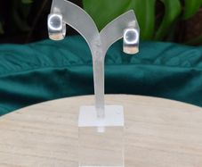 Sterling Silver Thick Chunky Half Hoop Earrings