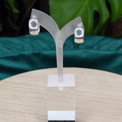 Sterling Silver Thick Chunky Half Hoop Earrings