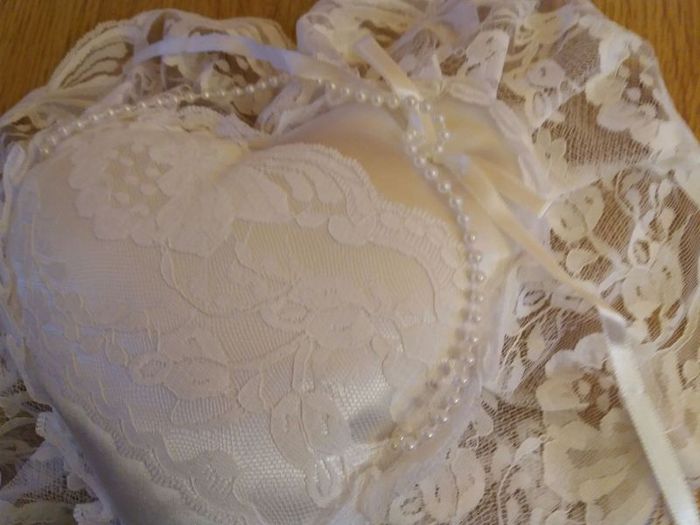 Wedding Pillow Heart shape white