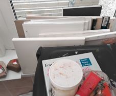 Art supplies and art table chair canvas paint brushs