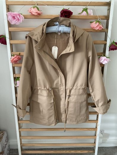 jacket Bnwt tan detachable hooded spring jacket Escandelle medium