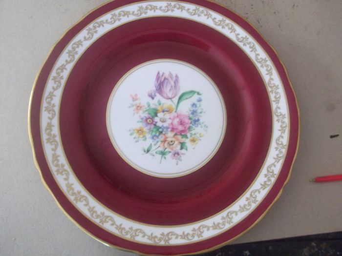 2 antique hand painted staffordshire plates