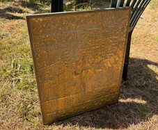vintage embossed brass fireplace screen