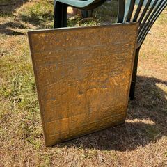 vintage embossed brass fireplace screen