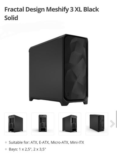 Fractal Design Meshify 3 XL Black - Like new