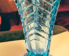 Vintage turquoise vaseline vase