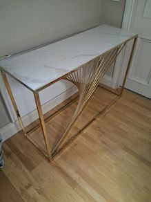 Modern Console Table Marble and Gold Effect
