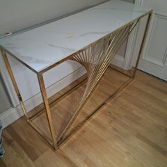 Modern Console Table Marble and Gold Effect