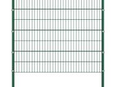 Fence Panel with Posts Iron 1.7x1.6 m Green