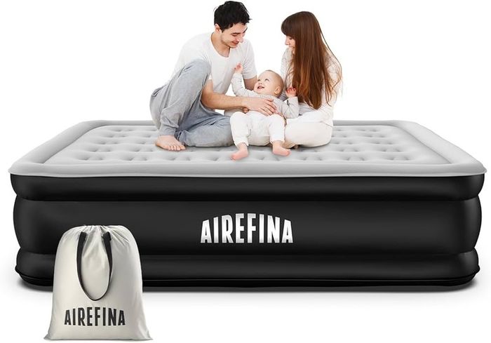 NEW SALE | King Inflatable Air Mattress,Air Bed with Built-in Electric Pump,Double Blow Up Mattress in 3 Mins Self-Inflation/Deflation,Flocked Surface Guest Airbed for Home Portable Camping 203x152x46cm
