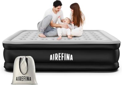 NEW SALE | King Inflatable Air Mattress,Air Bed with Built-in Electric Pump,Double Blow Up Mattress in 3 Mins Self-Inflation/Deflation,Flocked Surface Guest Airbed for Home Portable Camping 203x152x46cm