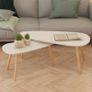 Coffee Table Set 2 Pieces Solid Pinewood White Image 2