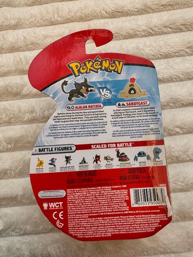 Pokemon Battle Action Figure 2-Pack Alolan Rattata and Sandygast damaged Box Please see photos