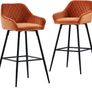 Set of two Bar Stool, Counter Stool, Bistro Stool, Set of 2, Velvet Padded Bar Chairs with Armrest, Fashionable Stool with Black Metal Legs for Kitchen, Bistro and Counter (Teal, 2) Image 3