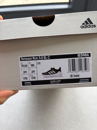 Adidas Tensaur 3.0 EL C trainer - size uk 11K, color: grey and white -NEW