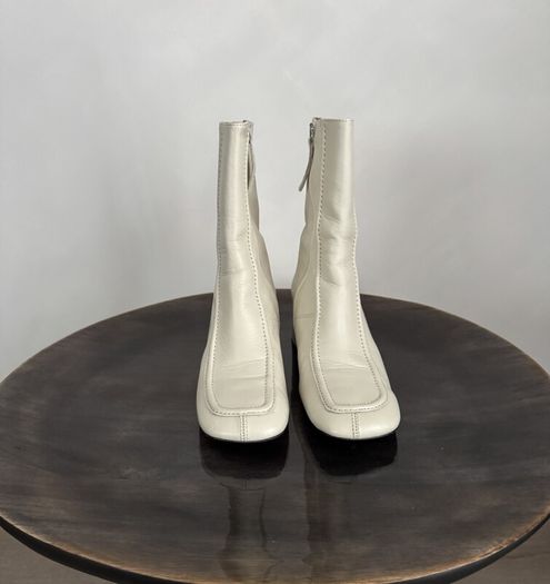 Ankle Boots Cream Leather