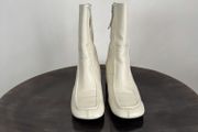 Ankle Boots Cream Leather