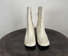 Ankle Boots Cream Leather