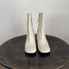 Ankle Boots Cream Leather