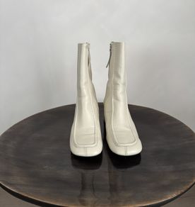 Ankle Boots Cream Leather