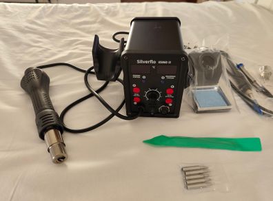 Soldering station Heat gun, Soldering iron Silverflow 8586D
