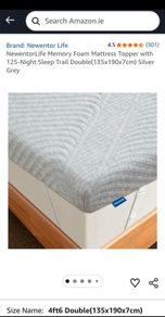 Fabulous New 7cm Memory Foam Mattress Topper Double(135x190x7cm) Silver Grey