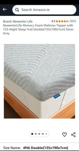 Fabulous New 7cm Memory Foam Mattress Topper Double(135x190x7cm) Silver Grey