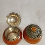 Vintage Glass & White Metal Trinket Boxes x 2 Image 6