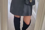 OFFICE black suede Over the Knee (OTK) high boots Sz 7 (Fit 7-8UK) - Rrp 150 (New)