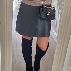 OFFICE black suede Over the Knee (OTK) high boots Sz 7 (Fit 7-8UK) - Rrp 150 (New)