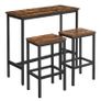 _Dining Set Bar Table Set Bar Table with 2 Bar Stools Image 5