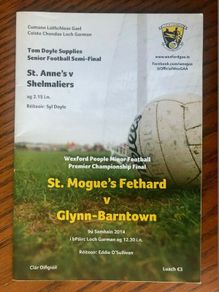2014 St. Anne's v Shelmaliers - Wexford GAA Senior Football Club Semi-Final Programme