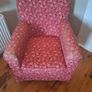 2 IKEA Jenny Lund Red & White Patterned Armchairs Image 2