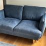 Navy Couch x 2 (4 seater & 3 seater) & armchair leather Image 2