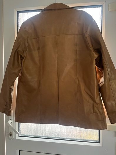 Mens Vintage 1970's style Aviatrix Tan Leather Reefer/Safari style Jacket