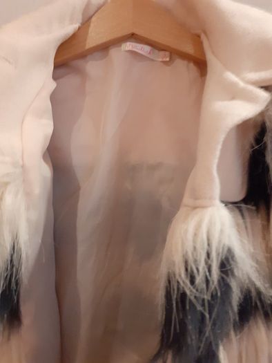 Billie blush designer Faux fur jacket