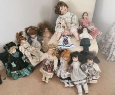A selection of porcelain dolls