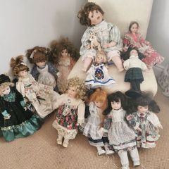 A selection of porcelain dolls